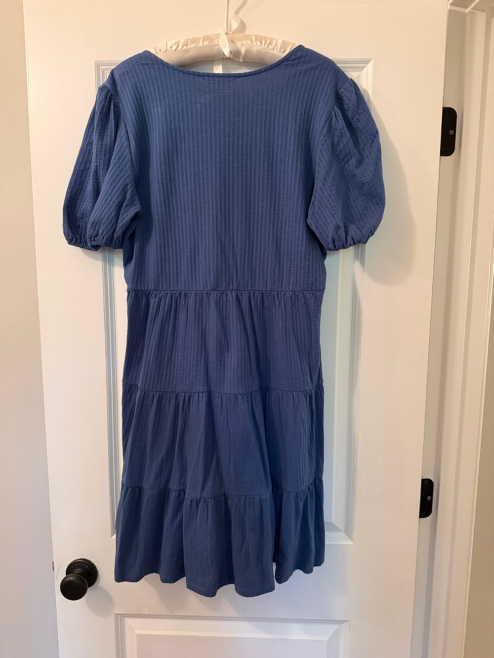 Boden Cornflower Blue V-Neck Tiered Mini Dress Size 12R - Picture 6 of 7